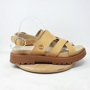 Timberland Sandals Womens 11 Clairemont‎ Way Cross Strap Chunky Platform Shoes